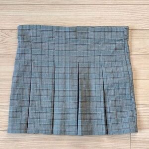 Shinestar Houndstooth Plaid Pleated Mini Skirt Size Large